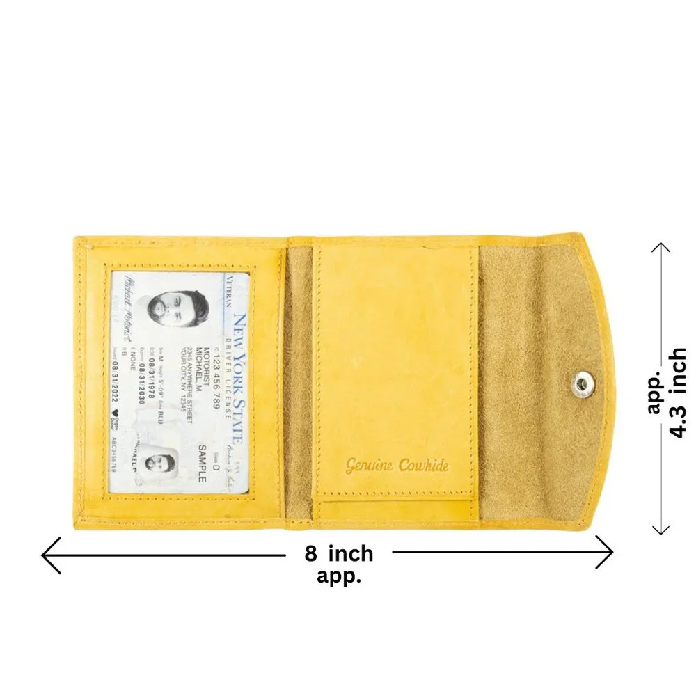 ID Badge Holder in Genuine Leather for Law Enforcement, Tan